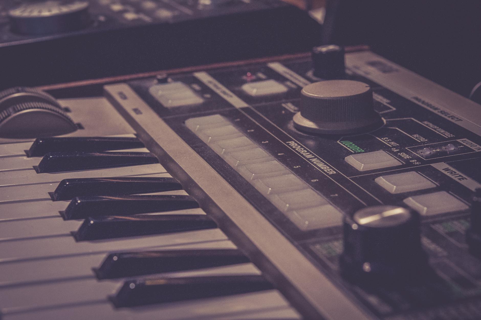 white and black electronic piano