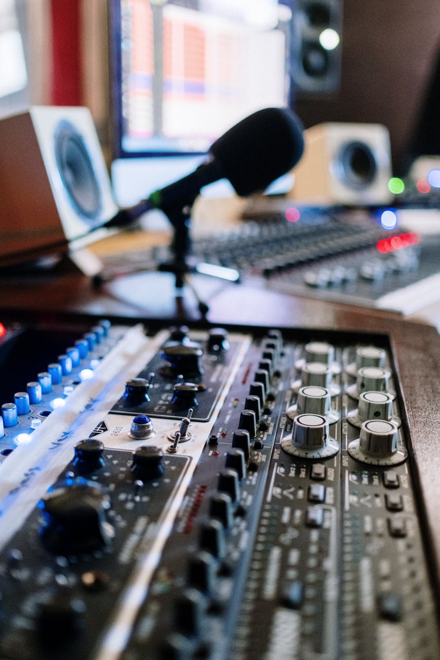 close up photo of audio mixer